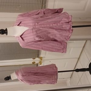 4/$60 Pink Striped Fitted Blouse - Size XL